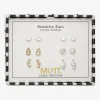 Mixit Womens Cubic Zirconia Flower Star Hypoallergenic 6 Pair Earring Set