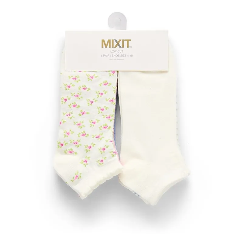 Mixit Womens 6 Pair Low Cut Socks