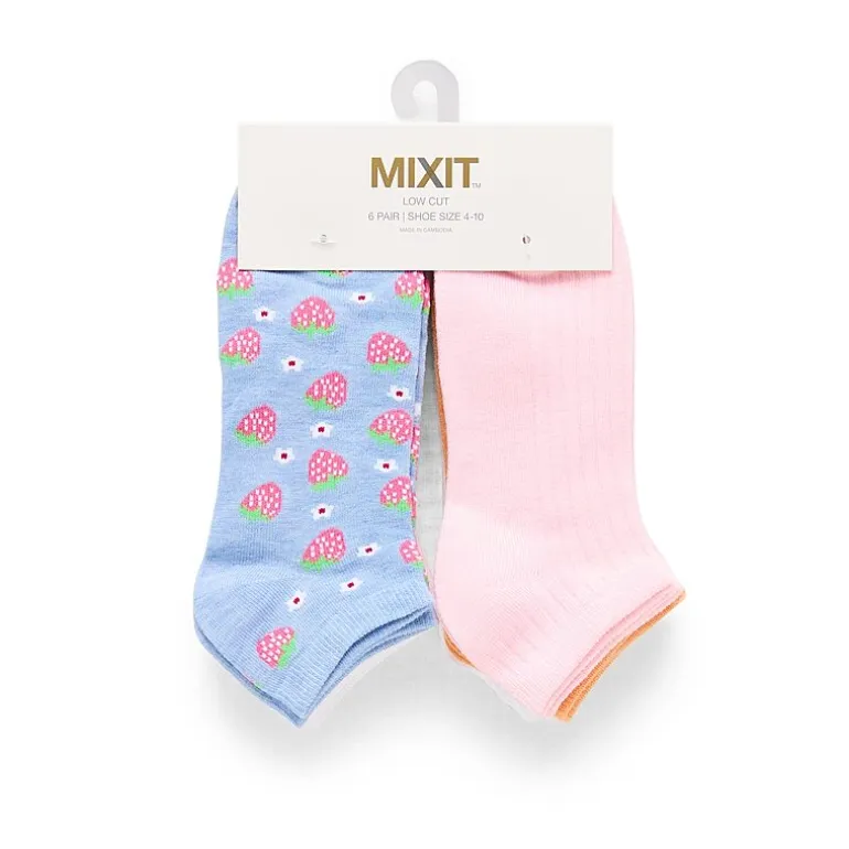 Mixit Womens 6 Pair Low Cut Socks
