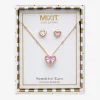 Mixit Womens Pink Cubic Zirconia Heart Hypoallergenic 3-pc. Jewelry Set