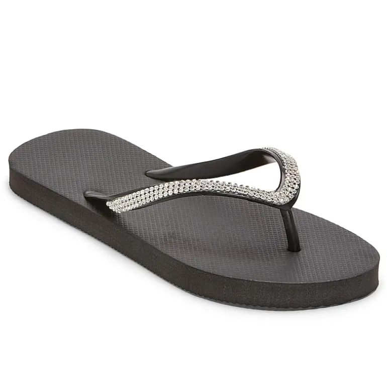 Mixit Womens Rhinestone Flip-Flops