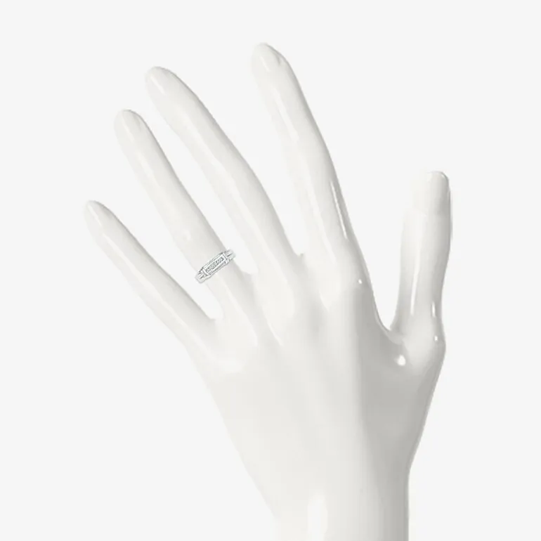 5.05mm Unisex Adult 1/4 CT. T.W. Natural White Diamond 10K Gold Marquise Side Stone Wedding Ring Set