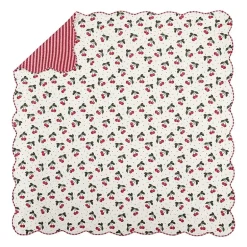 Modern Heirloom Cherry Scalloped Reversible Quilt Set