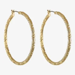 Monet® Gold-Tone Textured Hoop Earrings