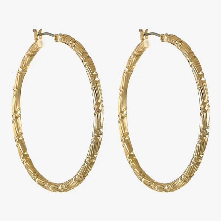 Monet® Gold-Tone Textured Hoop Earrings