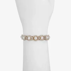 Monet Jewelry Gold Tone Halo Coil Womens Glass Wrap Bracelet