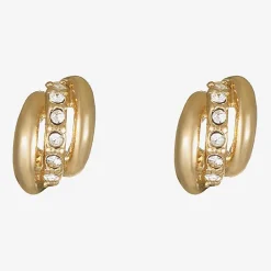 Monet Jewelry Gold Tone Huggie Womens Glass 13mm Hypoallergenic Hoop Earrings
