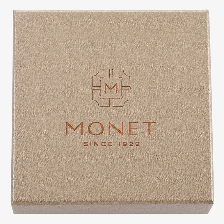 Monet Jewelry Gold Tone Initial Pendant Necklace & Stud Earring Womens Glass Heart 2-pc. Jewelry Set