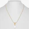 Monet Jewelry Gold Tone Womens Simulated Pearl Oval 17 Inch Pendant Necklace