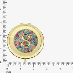 Monet Jewelry Initial Gold Tone Round Compact Mirror