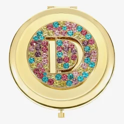 Monet Jewelry Initial Gold Tone Round Compact Mirror