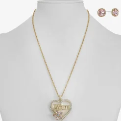 Monet Jewelry Mom Womens Pink Glass Heart 2-pc. Jewelry Set