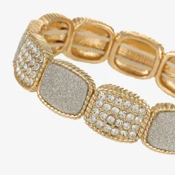 Monet Jewelry Rope Twist Womens Glass Rectangular Stretch Bracelet