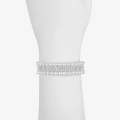 Monet Jewelry Timeless Silver Tone Womens Glass Cuff Bracelet