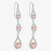 Monet Jewelry Timeless Womens Glass Simulated Pearl Round Hypoallergenic Drop Earrings