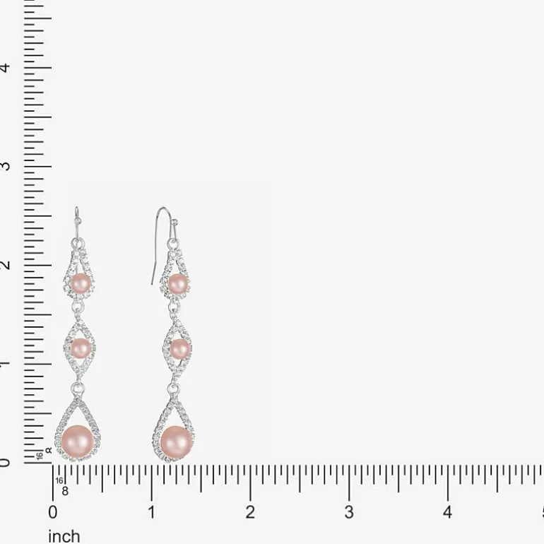 Monet Jewelry Timeless Womens Glass Simulated Pearl Round Hypoallergenic Drop Earrings