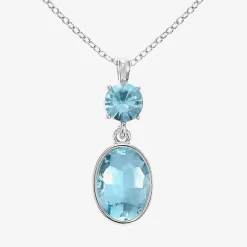 Monet Jewelry Womens Blue Glass Oval 17 Inch Pendant Necklace
