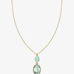 Monet Jewelry Womens Blue Glass Oval 17 Inch Pendant Necklace