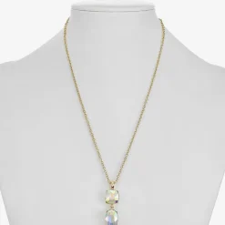 Monet Jewelry Womens Glass Cushion 17 Inch Pendant Necklace