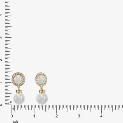 Monet Jewelry Womens Glass Simulated Pearl Round Hypoallergenic Drop Earrings