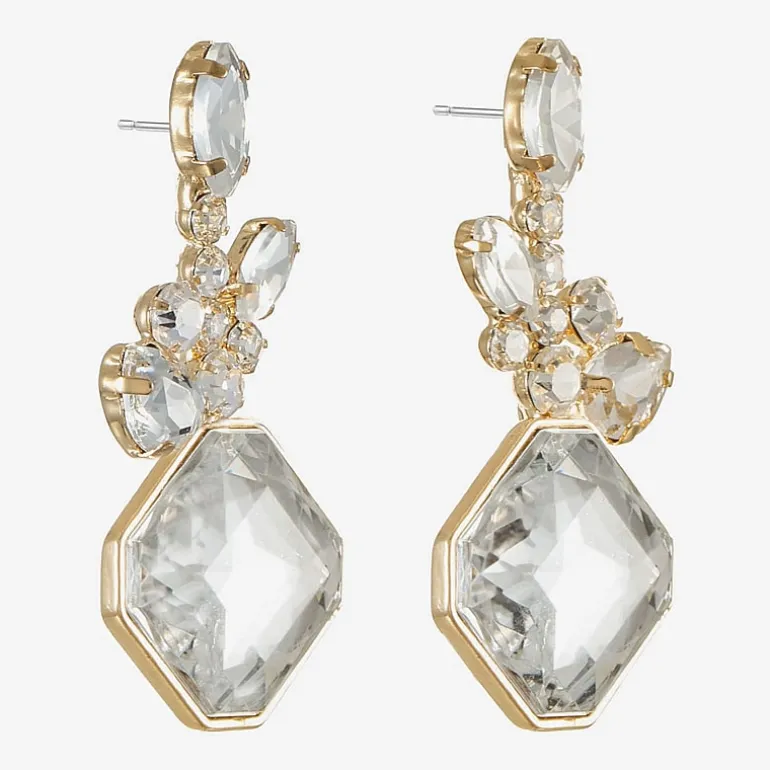 Monet Jewelry Womens Glass Square Hypoallergenic Drop Earrings