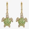 Monet Jewelry Womens Green Glass Drop Earrings