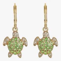 Monet Jewelry Womens Green Glass Drop Earrings