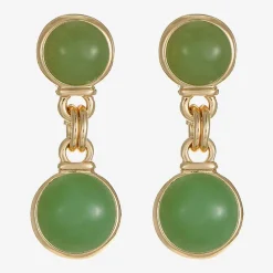 Monet Jewelry Womens Green Round Hypoallergenic Drop Earrings