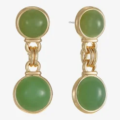 Monet Jewelry Womens Green Round Hypoallergenic Drop Earrings