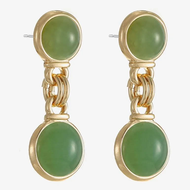 Monet Jewelry Womens Green Round Hypoallergenic Drop Earrings