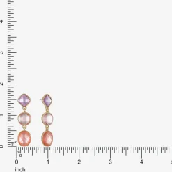 Monet Jewelry Womens Pink Glass Oval Round Hypoallergenic Drop Earrings