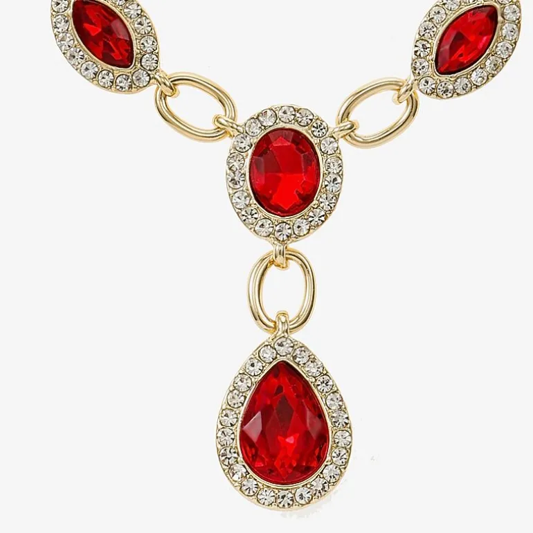 Monet Jewelry Womens Red Glass 17 Inch Y Necklace