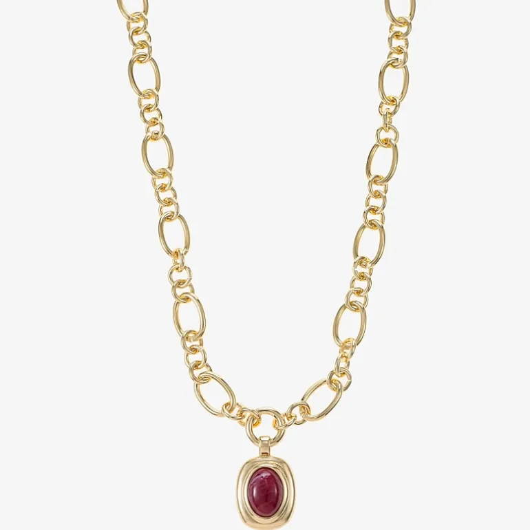 Monet Jewelry Womens Red Oval 18 Inch Pendant Necklace
