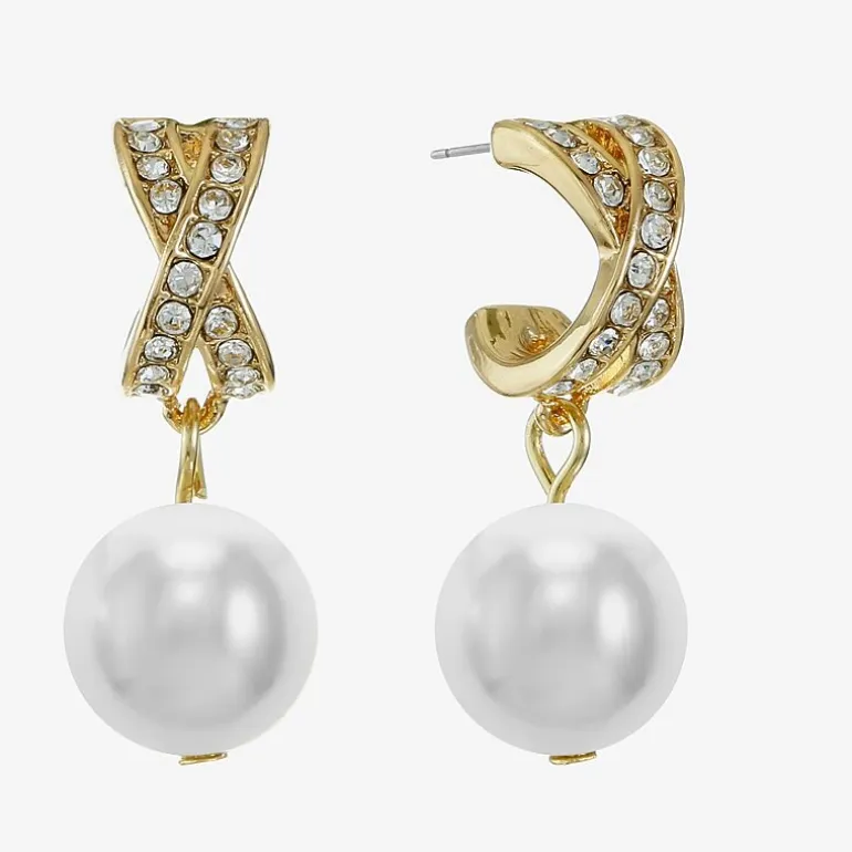 Monet Jewelry Womens Simulated Pearl Hypoallergenic Drop Earrings