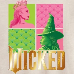 Movie Elphaba And Glinda Tee Womens Juniors Crew Neck Short Sleeve Regular Fit Wicked Graphic T-Shirt