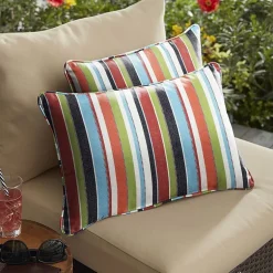 Mozaic Company Sunbrella Carousel Confetti Corded Lumbar Pillow (Set of 2)