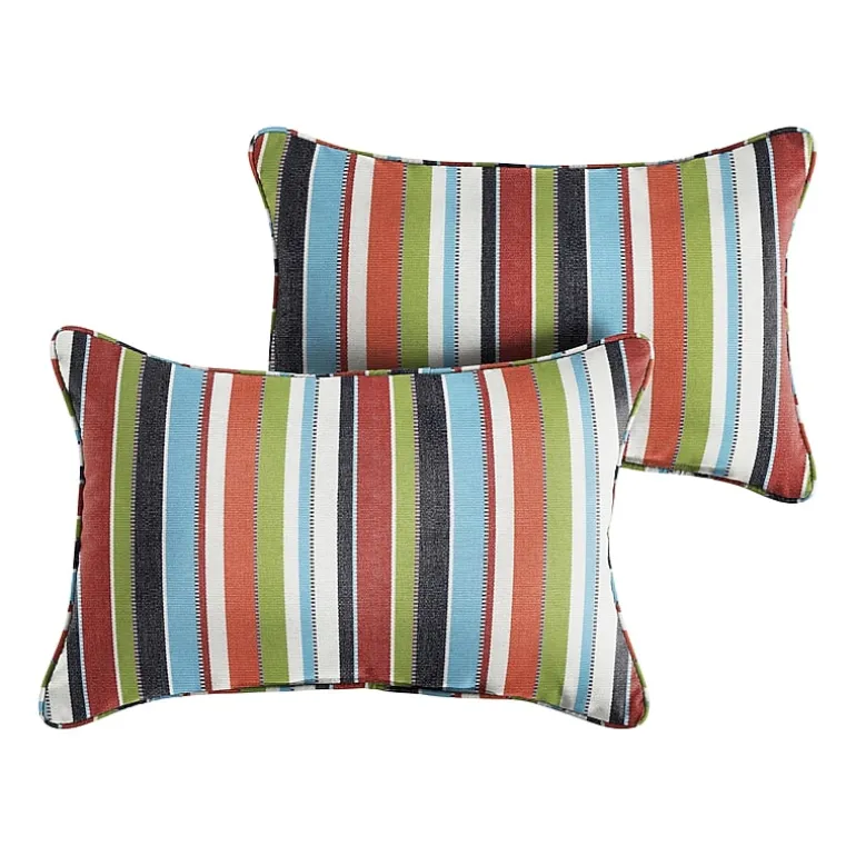 Mozaic Company Sunbrella Carousel Confetti Corded Lumbar Pillow (Set of 2)