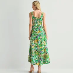 MSK Womens Square Neck Sleeveless Maxi Dress