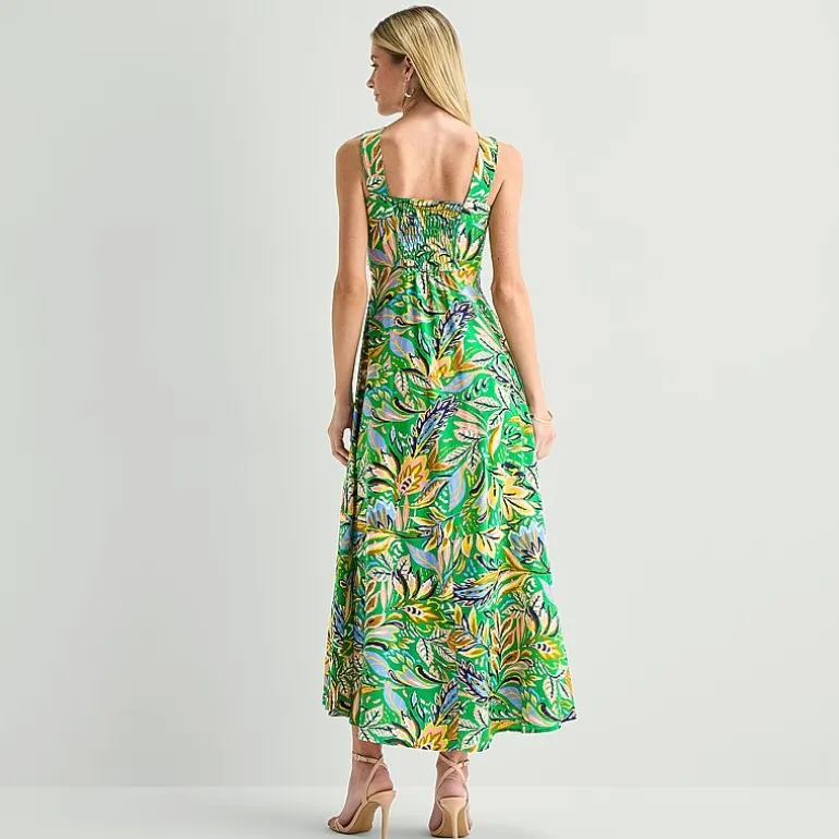 MSK Womens Square Neck Sleeveless Maxi Dress