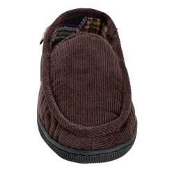 Muk Luks Corduroy Moccasin Mens Memory Foam Slip Resistant Slip-On Slippers