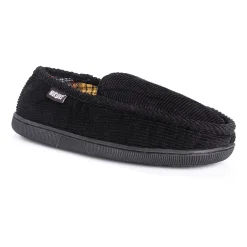 Muk Luks Corduroy Moccasin Mens Memory Foam Slip Resistant Slip-On Slippers
