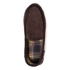 Muk Luks Corduroy Moccasin Mens Memory Foam Slip Resistant Slip-On Slippers