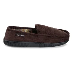 Muk Luks Corduroy Moccasin Mens Memory Foam Slip Resistant Slip-On Slippers