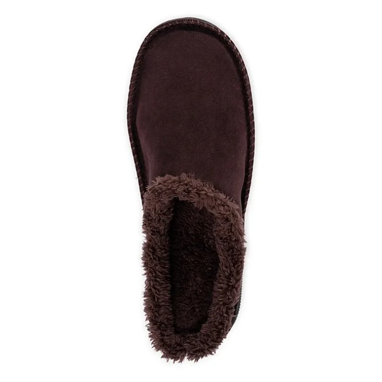 Muk Luks Faux Suede Clog Mens Memory Foam Slip Resistant Slip-On Slippers