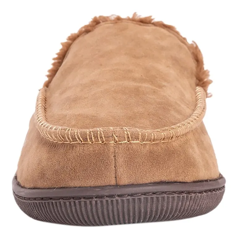 Muk Luks Faux Suede Moccasin Mens Memory Foam Slip Resistant Slip-On Slippers