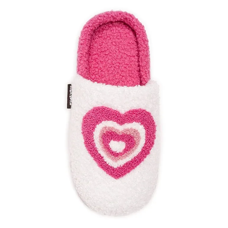 Muk Luks Heart Slipper Womens Memory Foam Slip-On Slippers