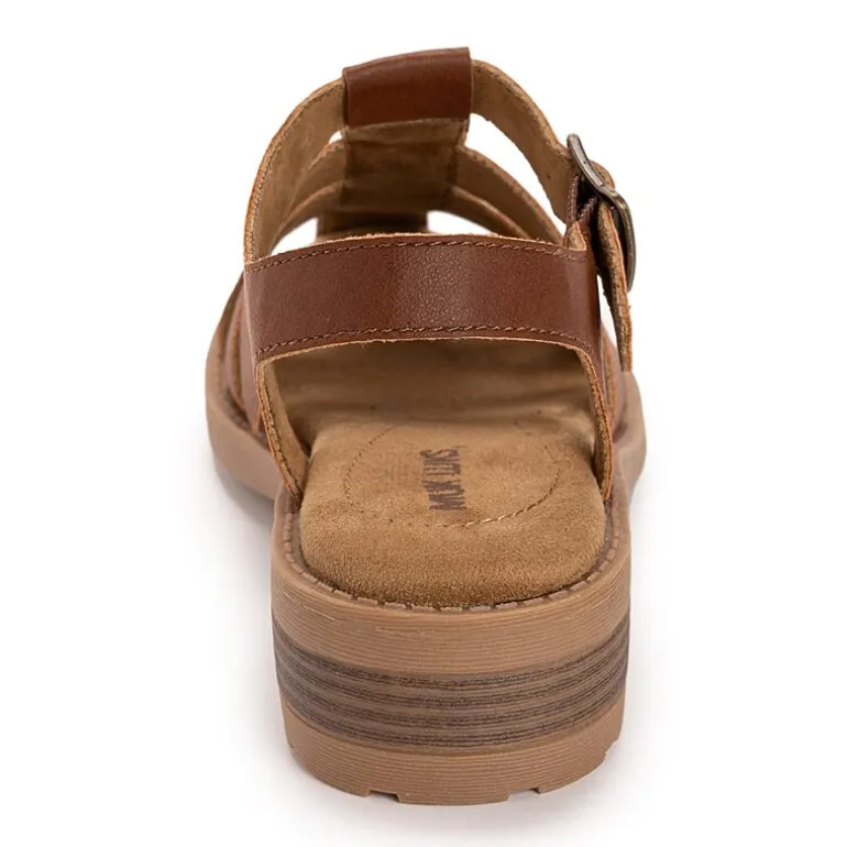 Muk Luks Vanilla Fisherman Womens Round Closed Toe Loafers