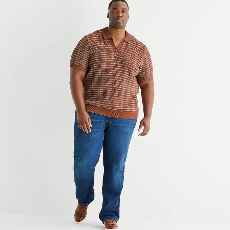 mutual weave Big and Tall Mens Short Sleeve Polo Sweater