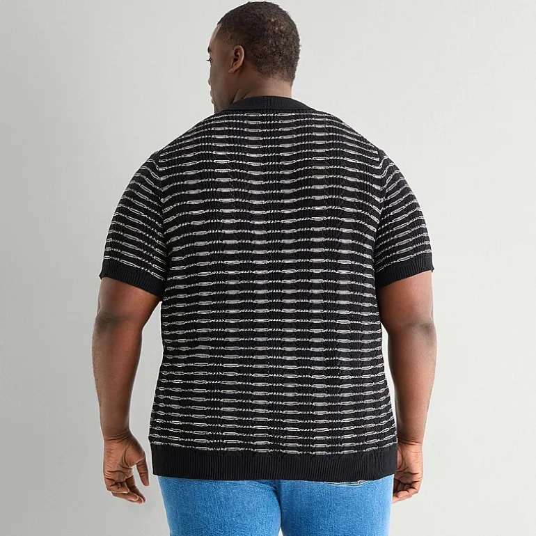 mutual weave Big and Tall Mens Short Sleeve Polo Sweater
