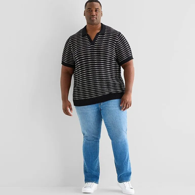 mutual weave Big and Tall Mens Short Sleeve Polo Sweater